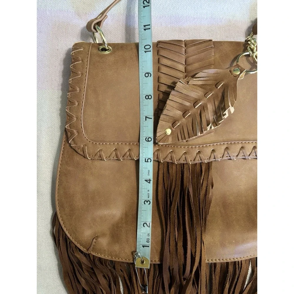 Steve Madden Fringe Brown Western Hobo Shoulder Crossbody Purse NWOT